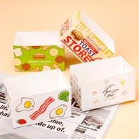 Boîte d'emballage pour sandwich rectangulaire personnalisée populaire avec revêtement UV, vente en gros, sans pliage, alimentaire