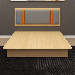 Juego de muebles de dormitorio de hotel baratos modernos Marco de cama con base de madera Individual Doble King Queen con cabecero de mesa auxiliar y colchón - Product Image 5