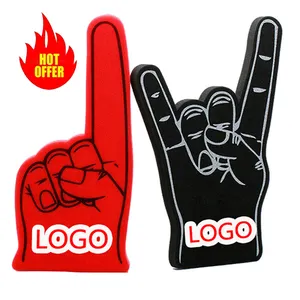 Logotipo personalizado profissional forma esponja torcendo espuma dedo fabricantes impressão torcendo espuma mão dedos para promocionais