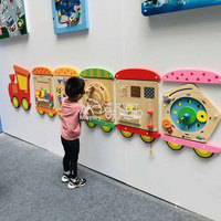 Panel Pembelajaran Dinding Moetry untuk Taman Kanak-Kanak, Papan Aktivitas Kayu, Permainan Sensorik Edukasi W75*T45cm untuk Prasekolah Montessori