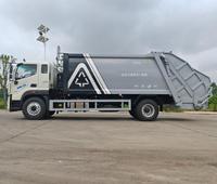 Camion à ordures compacteur à essieu simple haut de gamme 14 16 18 CBM avec boîte de vitesses 8 vitesses et volant multifonction