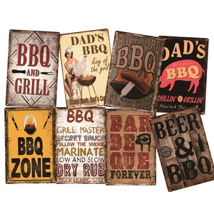 Meilleure vente <span class=keywords><strong>Plaque</strong></span> décorative en métal antique pour barbecue, enseignes rétro en métal, enseignes en étain pour la décoration de jardin et de cour - Product Image 1