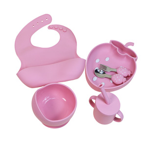 Baby Weaning Silicone Gel Placemat Bowl <strong>Set</strong> with Suction-Cup Base Divided Compartments &amp; Strawberry Print Dinnerware - Product Image 3