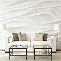 Papier peint mural 3D stéréo ondulé en relief, texture velours satinée, nature morte blanc pur, minimaliste moderne pour tête de lit de chambre