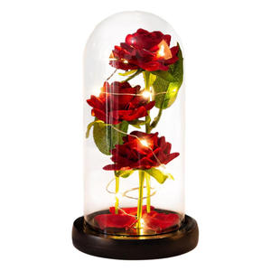 Decoración de San Valentín, Rosa Artificial con Luz LED, Flor Eterna Preservada, Regalo de San Valentín - Product Image 1