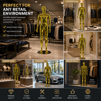 Mannequin Homme Doré Articulé en Gros pour Vitrine de Magasin de Vêtements – Fabrication OEM