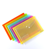 Sac de fichier transparent de taille A4, enveloppe en plastique Pp, dossier de fichier à boutons, pochette en Poly, porte-Document