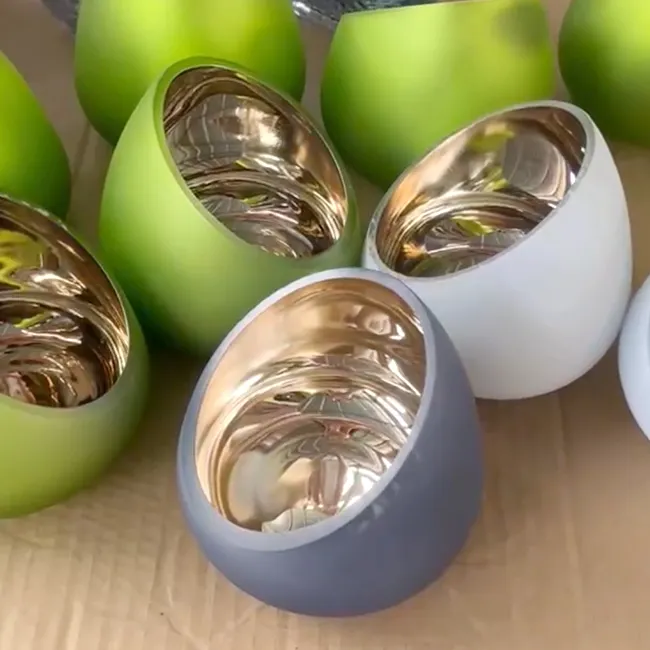 فازات زجاجية دائرية ذهبية مطلية بالكهرباء مخصصة بكميات كبيرة