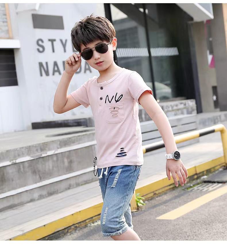 10 anni neonate Teen Kids 2pc Set T-shirt Denim Shorts