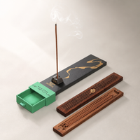 Boîte cadeau d'encens octogonale personnalisée en papier texturé avec plaque de dragon en feuille d'or OEM