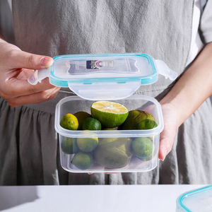 Rectangular Snap Lock Sealed Plastic Food <b>Storage</b> <b>Containers</b> Transparent With Clip On Lid <b>For</b> <b>Kitchen</b> Household Refrigerator Use - Product Image 5