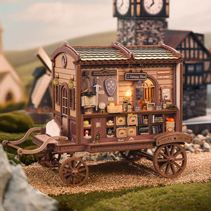 IIECREATE Maison miniature K-1084 Nouvelle carrosse mobile DIY Puzzle <span class=keywords><strong>en</strong></span> <span class=keywords><strong>bois</strong></span> 3D Maison de poupée pour adultes - Product Image 2