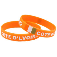 Bracelet en silicone motif drapeau de la Côte d'Ivoire, Coupe d'Afrique, bracelet de sport en caoutchouc lumineux, bracelet de motivation en silicone