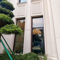 Ventana Abatible de Aluminio con Rotura de Puente Térmico Personalizada, Ventanas Exteriores de Alta Seguridad, Anticorrosión, Resistentes a Huracanes, para Cocina y Villa