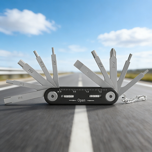 Kit d'outils de réparation de vélo 2026 – Clé à molette, tournevis, outil de chaîne, clé hexagonale, outil à rayons multifonction pour VTT – Ensemble d'outils de réparation de vélo pour cyclisme - Product Image 3