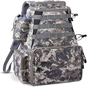 Sac à dos de pêche en tissu Oxford 600D avec plusieurs compartiments pour le rangement de cannes à pêche, moulinets et lignes, utilisation en extérieur unisexe - Product Image 2