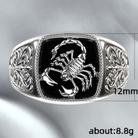 Bagues rétro exagérées gothique Punk Rock Punk Scorpion toxique Scorpion anneaux bijoux pour hommes époxy noir bague