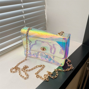 Fashionable Waterproof <strong>Shoulder</strong> <strong>Mobile</strong> <strong>Phone</strong> Messenger <strong>Bag</strong> Colorful Square PU Zipper Closure Polyester Lining Letter Coin Purse - Product Image 2