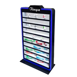 TINYA Customize Cigarette Display rack Counter top Smoking Cosmetic sneaker keychain Shop LED lighting Acrylic Display Stand