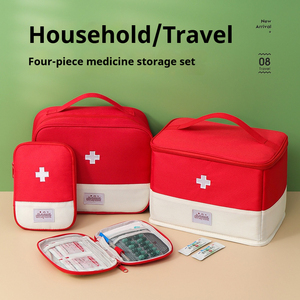 Trousse de premiers secours de voyage avec logo personnalisé, multi-compartiments, pochette de rangement d'urgence, sac de rangement portable OEM - Product Image 1