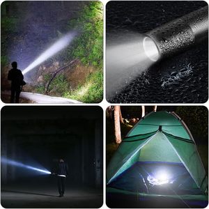 Linterna LED Recargable Portátil de 4 Modos, Linterna Ligera de ABS con USB Tipo C, Resistente al Agua para Acampar al Aire Libre - Product Image 3
