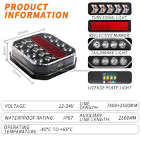 Feu arrière magnétique filaire Kaidengzhe American Standard, étanche IP67, 12-24V, Plug & Play, pour véhicules européens, avec LED d'avertissement