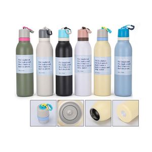 Termo de Acero Inoxidable 304 de 18 oz/24 oz, Botella Deportiva de Gran Capacidad para Montañismo al Aire Libre, Botella de Agua con Cordón - Product Image 2