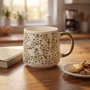 Mug à lait en porcelaine classique de luxe léger, motif floral, motif de dessin animé, sans danger pour les aliments, compatible lave-vaisselle/micro-ondes, vente chaude - Product Image 3