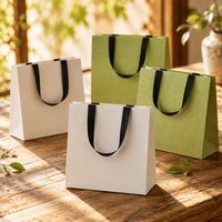 Premium Geschenktüten mit Eigenem Logo und Bandhenkeln, Luxuriöse Recycelte Karton-Einkaufstaschen für Boutiquen und Einzelhandel