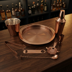 Premium Quality Classic Eco-Friendly Copper Plated Stainless Steel <b>Bar</b> <b>Tool</b> Set Shaker Strainer Jigger Spoon Available Wholesale - Product Image 2