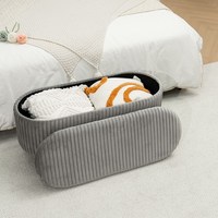 Pouf ottoman capitonné en velours Bailey Wholesale avec rangement, banc d'entrée, repose-pieds, chaise pour la chambre à coucher