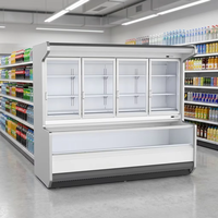 Gecombineerde moeder-zoon koelvitrine commerciële supermarkt vers fruit en groente koelkast