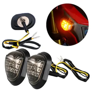 12V Yellow Lighting Motorbike Indicators Blinker 9 LED Motorcycle A Pair Piranha Light Flasher Turn Signal Light