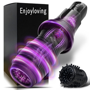 <b>Masturbation</b> Cup 360 Degree Rotating Vibration Black Adult Massage Toy - Product Image 5