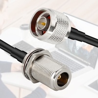 RG58 LMR195 N pria KE N wanita, hilang rendah kabel koaksial RF kabel ekstensi antena WiFi 12 inci 30cm untuk Router WiFi Radio Ham