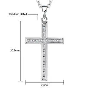 925 Sterling Silver Keepsake Memorial Cross Jewelry S925 Silver Pendant Cross Necklace For Men Women