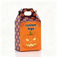 Boîte à bonbons de Noël personnalisée avec logo, boîte en papier pliable avec finition brillante, emballage cadeau d'Halloween écologique et recyclé