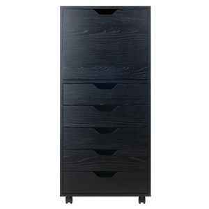 DB Halifax Gabinete de almacenamiento alto de 5 cajones Negro-Organizador elegante - Product Image 2