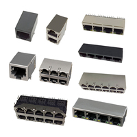 Connecteur Ethernet RJ45 femelle 1 port réseau 4P4C 6P6C SMT RJ45 pour carte de circuit imprimé, 90 degrés, 1,5 A, prise modulaire