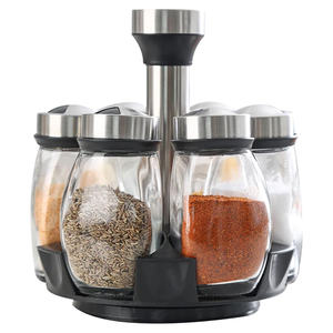 Juego de Botellas de Metal para Condimentos con Base Giratoria, Organizador de Especias para Cocina, Venta al Por Mayor - Product Image 1