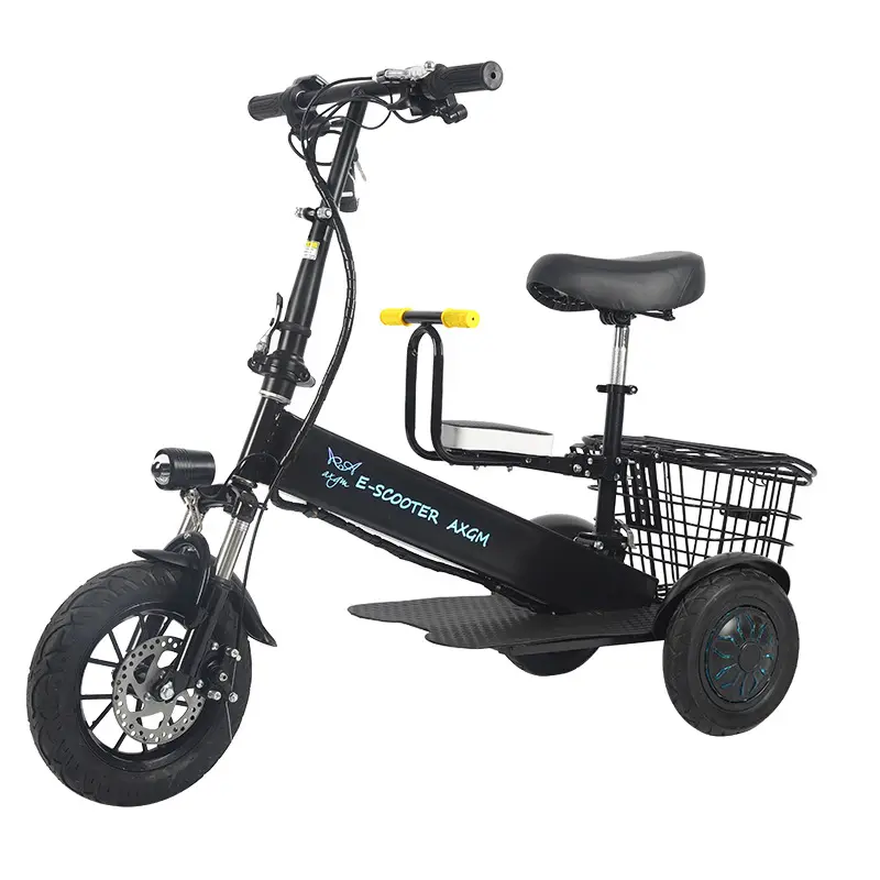 Scooter elétrico de 3 rodas triciclo motor dobrável para viagem adulto scooter elétrico para deficientes de mobilidade de três rodas