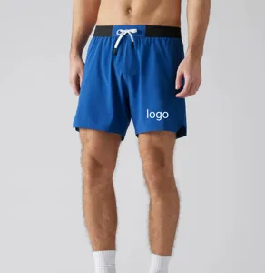 2024 OEM pantalones cortos de gimnasio personalizados de secado rápido tren forro de compresión Jogger pantalones cortos de longitud media transpirable correr hombres gimnasio entrenamiento pantalones cortos