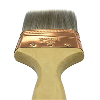 Pinceau plat professionnel industriel CTWHPB021, poils synthétiques, manche en bois, OEM disponible pour la peinture des murs et des meubles