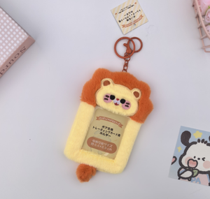 Nouveau design écologique porte-clés en peluche de dessin animé de 3 pouces, porte-carte photo Kpop, breloque en peluche, étui de présentation pour carte d'identité - Product Image 3