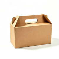 Handtas met effenkleurige handgreep, zelfoprichtend, recyclebaar, met reliëf, op maat gemaakt, opvouwbaar, van golfkarton, fruitdoos