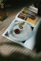 YUSHI Plateau élégant en marbre naturel de style italien, organisateur de bijoux et de parfums en pierre de luxe pour la décoration intérieure contemporaine
