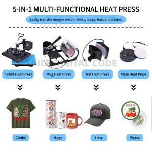 Promotion Exceptionnelle : Machine de Sublimation Combo 8 en <span class=keywords><strong>1</strong></span> Haut Classement, Presse à Chaud Plate 25x30 cm pour T-Shirts, Assiettes, Mugs, Vêtements et Chapeaux - Product Image 6