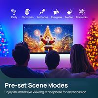 Bande lumineuse LED intelligente pour téléviseur, double mode Wi-Fi, kit de rétroéclairage ambiant, synchronisation d'écran, scène dynamique pour salon