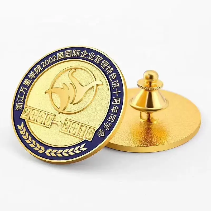 Metal paint enamel pin badge logo Business School badge Honor chest name badge