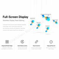 Écran LED transparent invisible P3.91 pour intérieur, 758x1323mm, étiquettes holographiques transparentes, écran LED fin